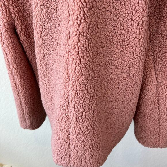 NWOT Ann Taylor Pink Button Up Teddy Coat size Large Sherpa Preppy - Picture 7 of 11